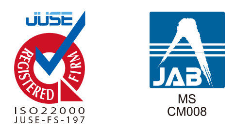 JUSE REGISTERED FIRM ISO22000 JUSE-FS-197 MS JAB CM008
